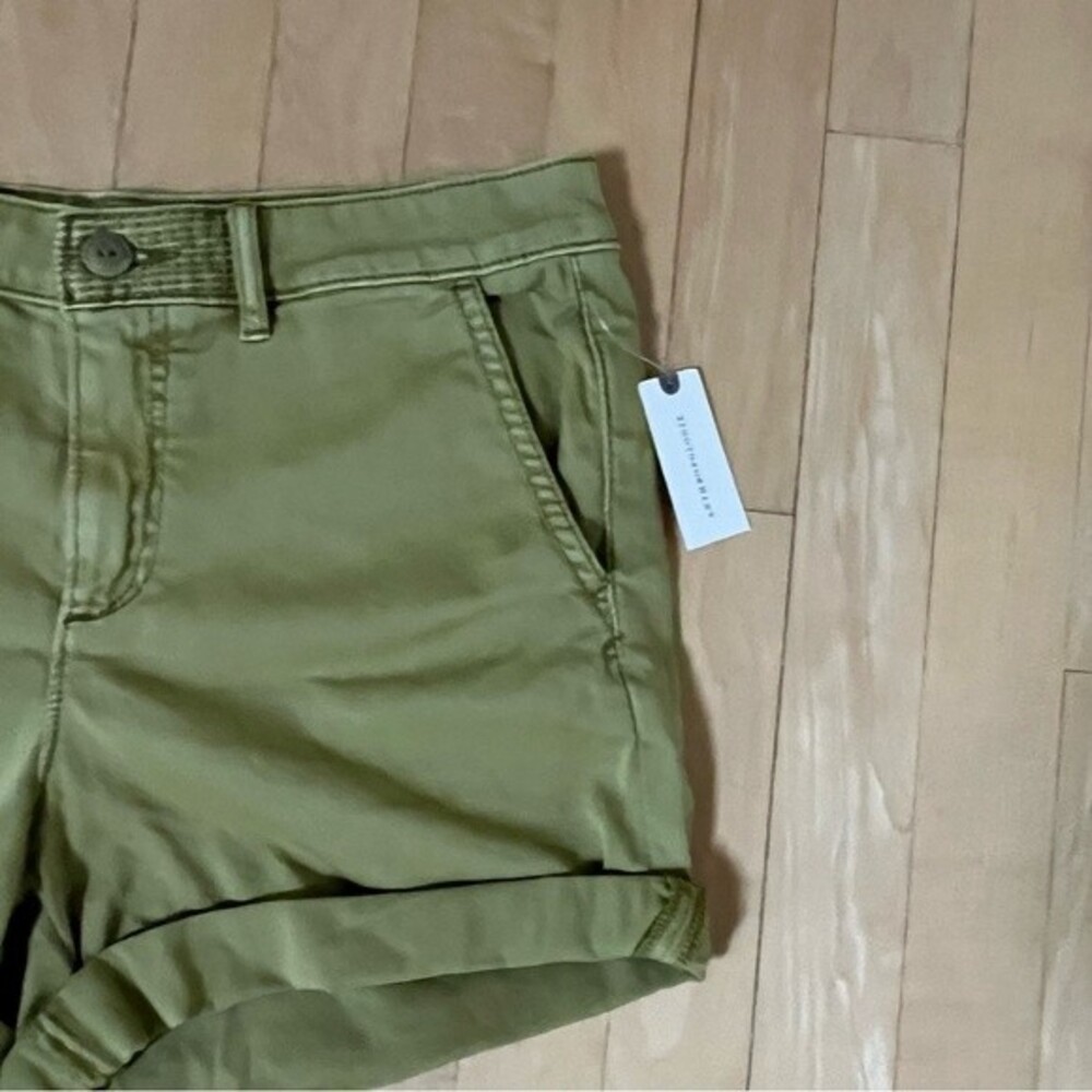 Anthropologie Chino by Anthropologie Relaxed Chino Shorts in Green 28 NWT - Picture 6 of 15
